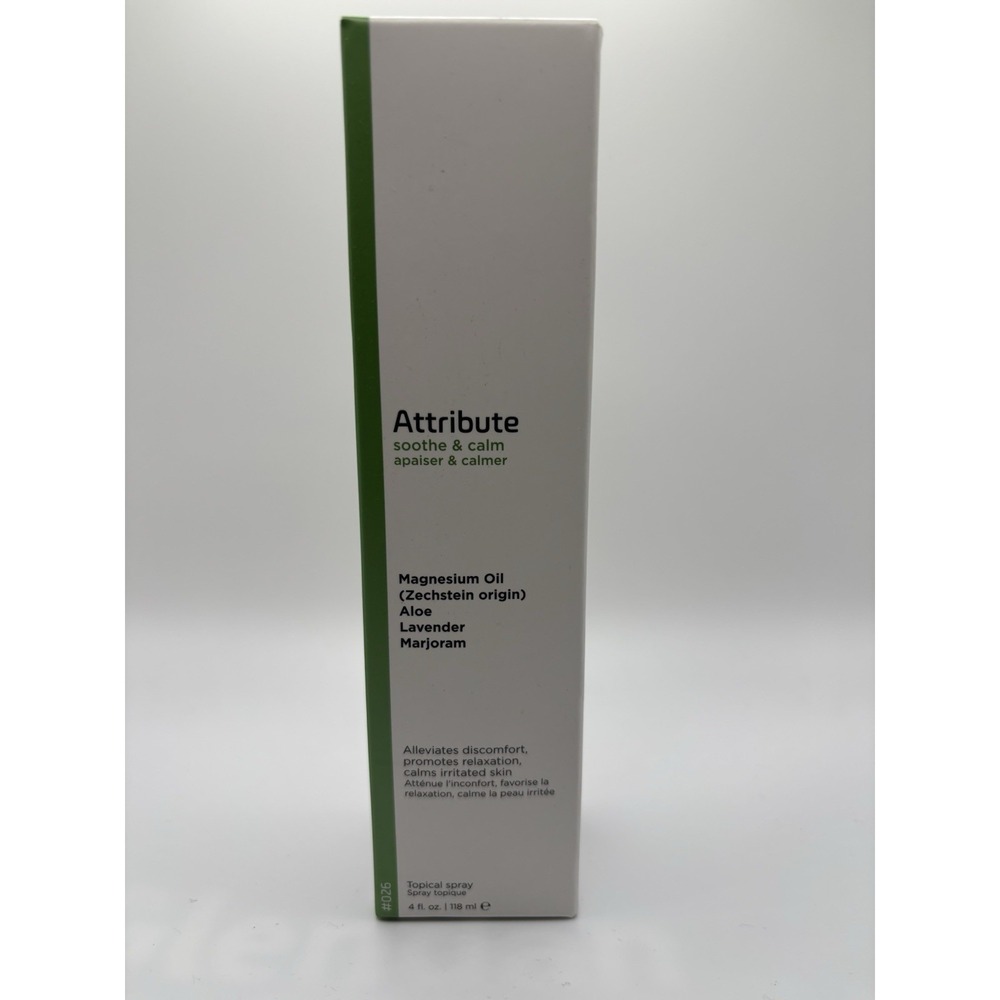 Attribute Magnesium Oil Spray 100% Zechstein Magnesium Soothe‎ & Calm Exp 10/26